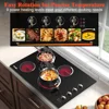 30" Electric Ceramic Cooktop 4 Burner Built-in Stove Top Touch Knob Control 6700W Child Lock 2