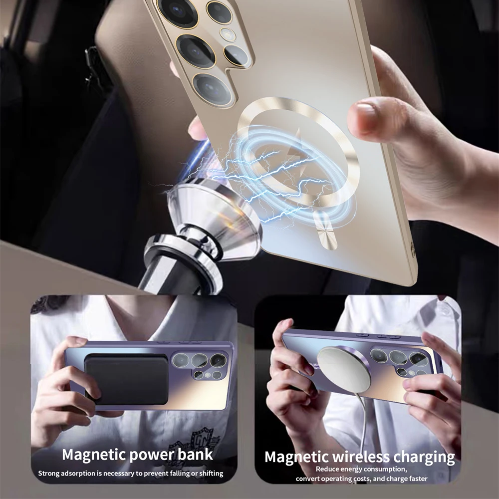 Frosted Magnetic Phone Case with Magsafe Glass Lens