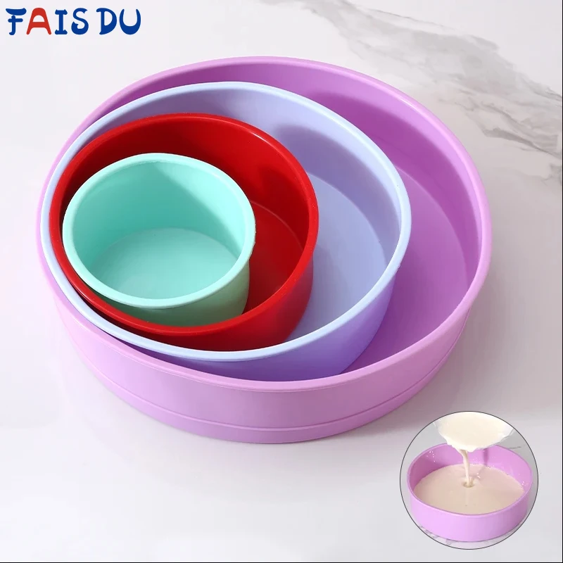 FAIS-DU-Round-Silicone-Cake-Mold-4-6-8-10-Inch-Silicone-Mould-Baking ...