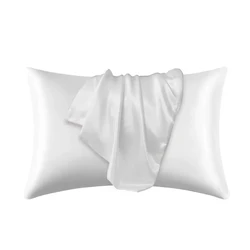 Luxurious Natural Mulberry Silk Pillowcase for Hair and Skin Protection, Customized Sizes Available (WHITE)