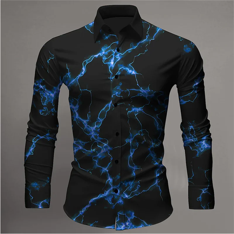 thumbnail image 1 of Camisa formal de manga larga con diseño de raL rojo para hombre, estilo callejero de gran tamaño, informal, original, con estampado 3D, estilo Harajuku, talla grande 5XL, 1 of 5