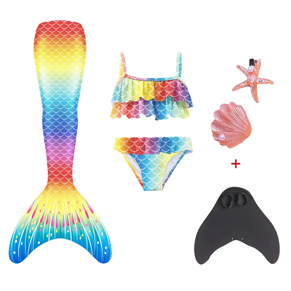 Fantasy Girls M-Mermaid Tail Beach Clothe Costume Can Add Monofins Bikini Swimming Cosplay MermaIed for Children Summer Swimwear cosplay costume,mermaid costume