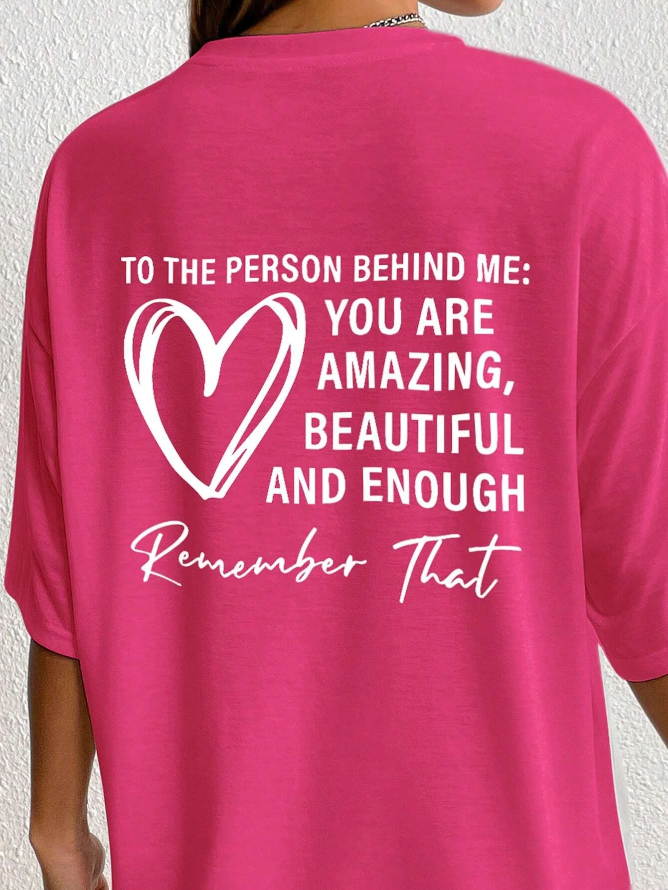 To The Person Behind Me: You Are Amaeing Damen-T-Shirts, Sport-Freizeit-T-Shirts, atmungsaktive Baumwolle, kurzärmelig, übergroßes T-Shirt – Detail 9