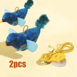 Interactive Indoor Cat Teaser Toy with Sound and Catnip (Blue Set)