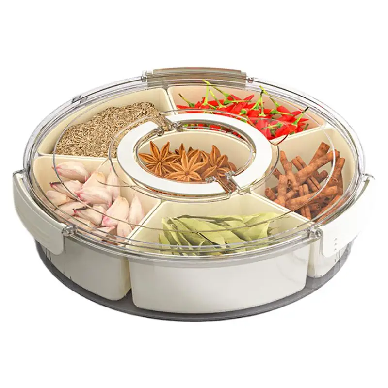 

Snack Tray With Lid 6 Compartments Snack Platter Dry Fruit Snack Box Transparent Kitchen Food Container For Party Picnic Travel