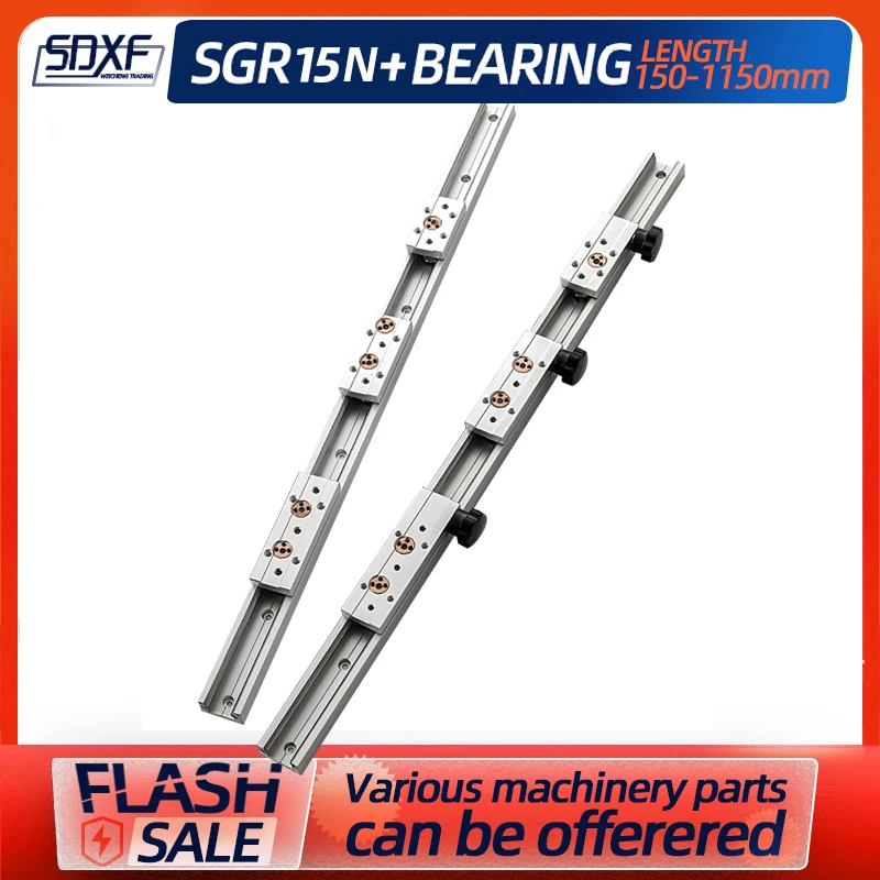 

1/2 PCS built-in dual-axis linear guide SGR15N length is 150-1150mm+roller slider SGB15N-3/4/5 wheel lock series