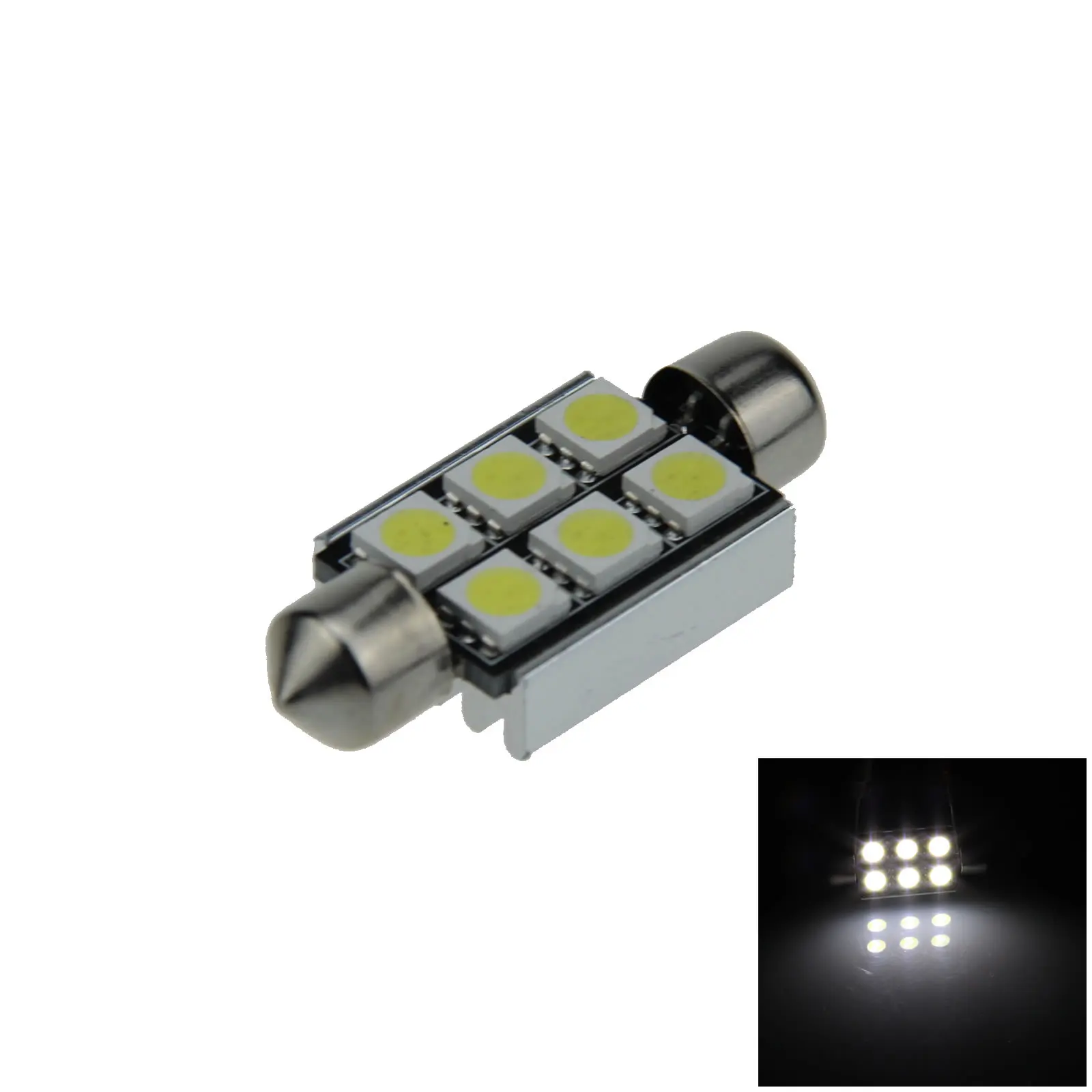 

1x Белый RV 36 мм фестон Blub лампа для карты без ошибок Canbus 6 излучателей 5050 SMD светодиодный 6418