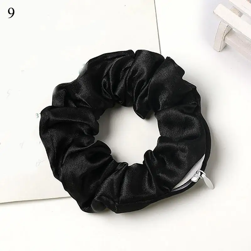 2022 New Zipper Velvet Scrunchie Women Girls Elastic Hair Rubber Bands Accessories Tie Hair Rope Ring Holder Headwear Headdress white hair clips Hair Accessories