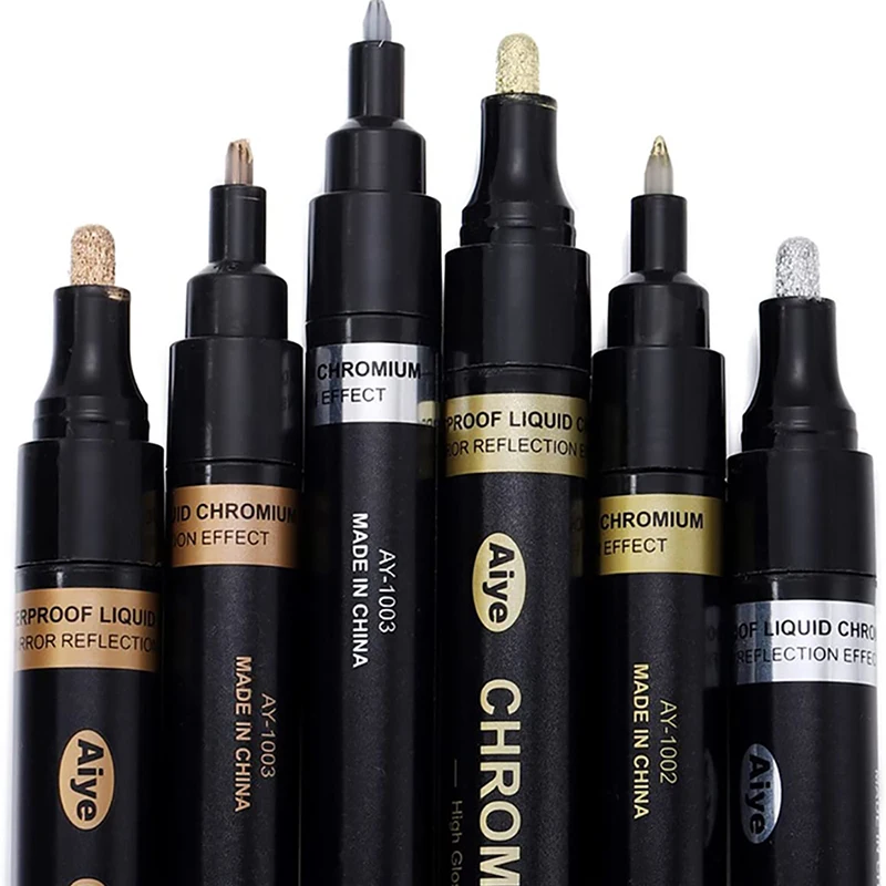 Liquid Chrome Mirror Pen Liquid Chrome Pen Marker Gold Silver