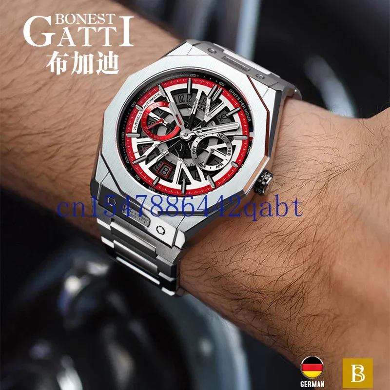 BONEST GATTI King Speed Series Watch Fully Automatic Mechanical Watch Hollow out