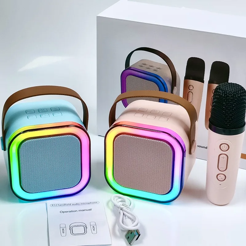 Wireless Microphones Machine KTV DSP System Bluetooth Speaker HIFI Stereo Surround For Kids And Adults Party Gift