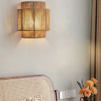 Retro Rattan Wall Lamp 1