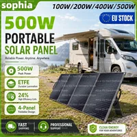 Panneau solaire portable 500W, étanche, pliable, chargeur solaire de secours pour station d'alimentation, camping-car, camping 1