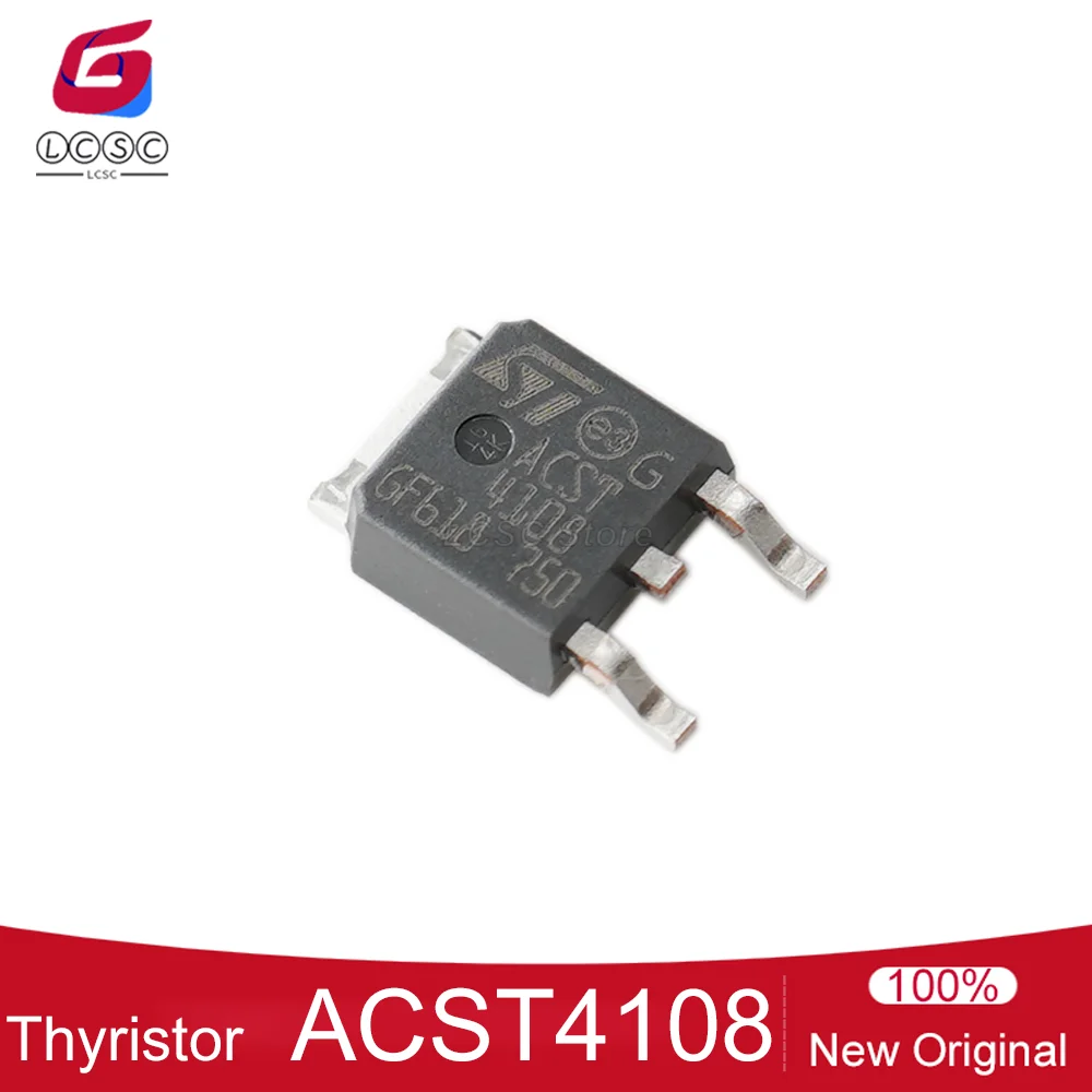 10 개/몫 기존 ACST4108 과전압 보호 AC 스위치 800V 4A Triac ACST410-8BTR TO-252-3 사이리스터 SCR