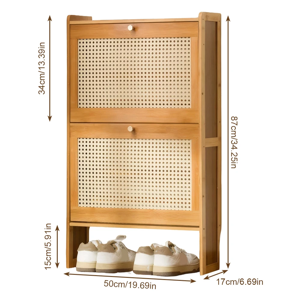 Shoe Cabinet Wooden Multifunctional Large Capacity Storage Cabinet Simple Shoe Rack Sturdy and Stable Dustproof Shelf