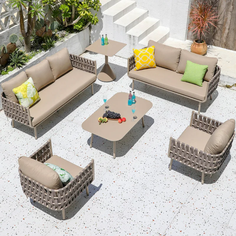 Italian Style Designer Courtyard Villa Garden Sofas Rattan Weaving