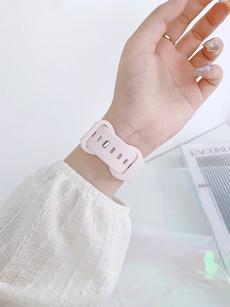 Silikon armband für Apple Uhren armband 44mm 40mm 45mm 41mm 49mm 42mm 38mm 44mm Armband iwatch Serie 9 7 se 3 4 5 6 8 Ultra Band – Detail 7