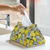 Custom Mediterranean Lemons Tiles Tissue Box Cover PU Leather Rectangular Facial Tissue Box Holder for Bathroom Home 6