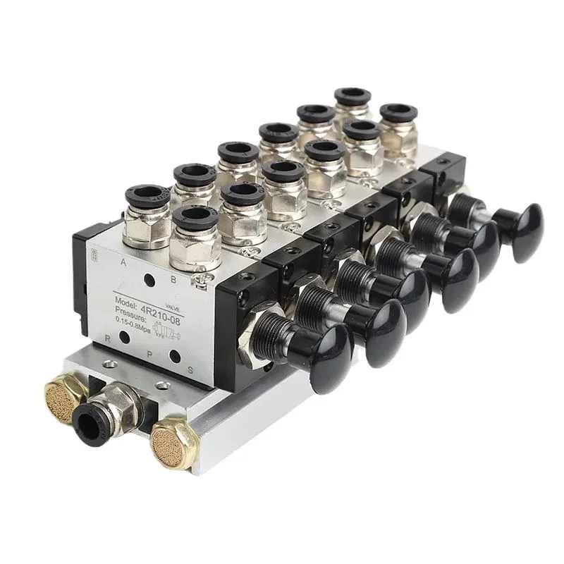 

4R210-08 2F-10F Manual valve 2 Way 5 Position Push and pull Pneumatic switch of directional valve Combination Valve Manifold
