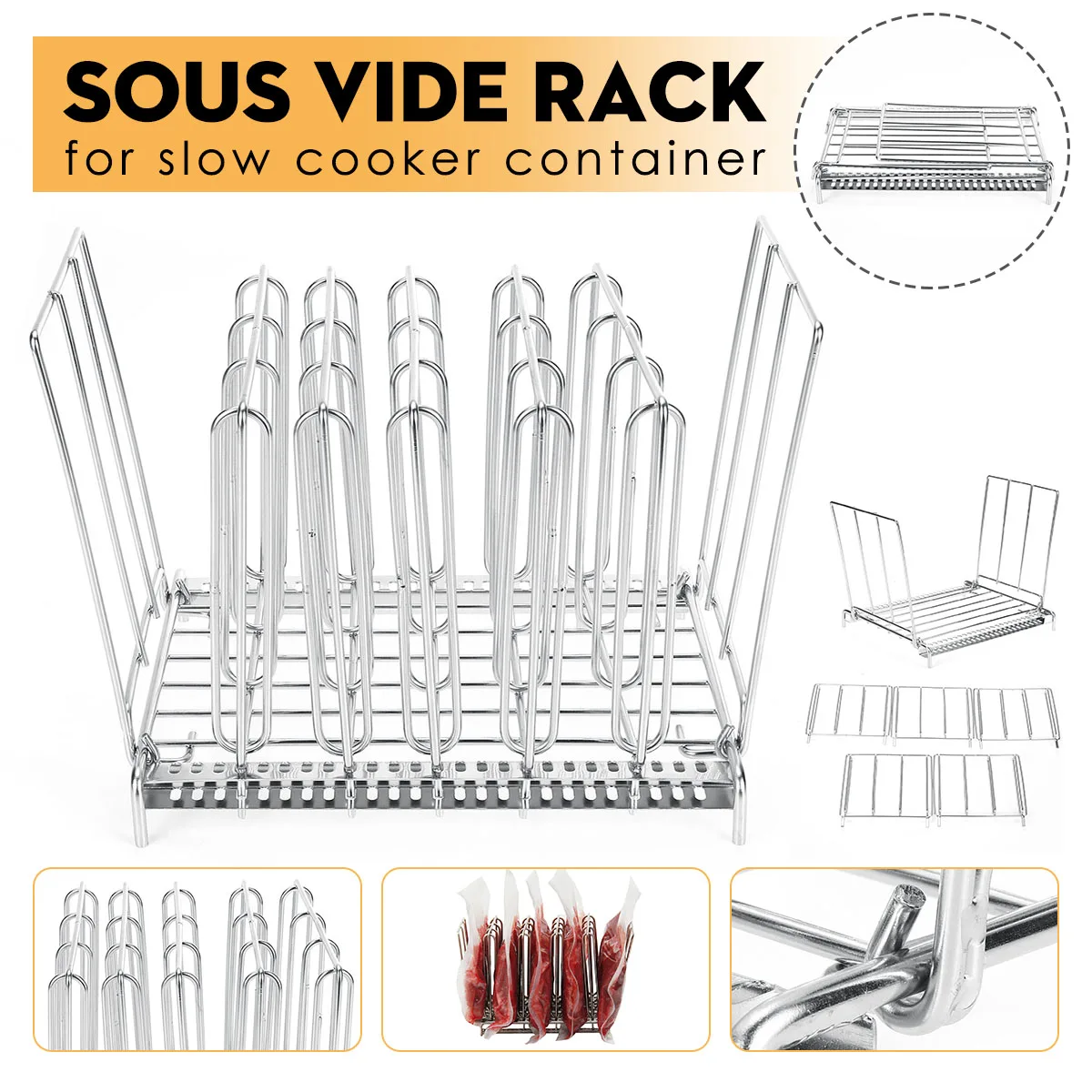 sous vide cooker,sous vide container Slow Cooker Accessories Fit for most Sous Vide Cooker 11L Container + Rack
