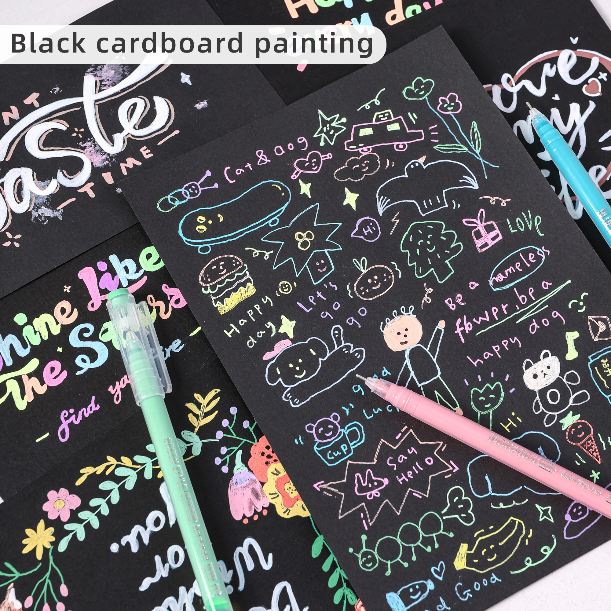 9 Colors/Set Multi-Color Neutral Gel Pen Large-Capacity 0.5mm Colored Handbook Pens Student Writing Painting Drawing Stationery