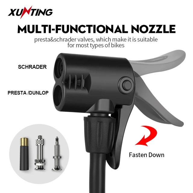 Xunting Bike Fuß Mini Pumpe 140PSI Fahrrad Reifen Presta und Schrader  Ventil Boden Pumpe für Rennrad MTB Manometer zubehör - AliExpress