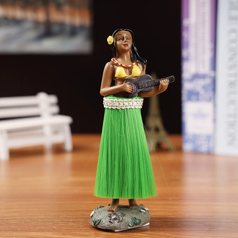 Falda elástica de hierba de bailarina hula hawaiana para niña con Falda elástica de hierba de bailarina hula hawaiana para niña con