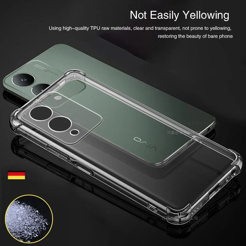 부드러운 투명 실리콘 휴대폰 케이스, 충격 방지 에어백 투명 후면 커버 하우징, VIVO Y17S Y16 Y15A Y15S Y12S Y11 Y11S Y10 T1