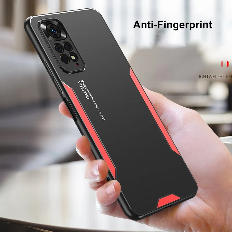 Aluminum Metal Case For Xiaomi Redmi Note 11S 11 Pro Plus 4G 5G Silicone Matte Cover Luxury Phone Case For Redmi Note 11E Pro 5