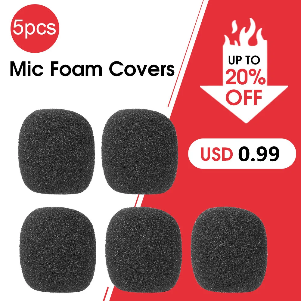 5pcs Mini Microphone Windscreens Mic Foam Covers for Lapel Lavalier