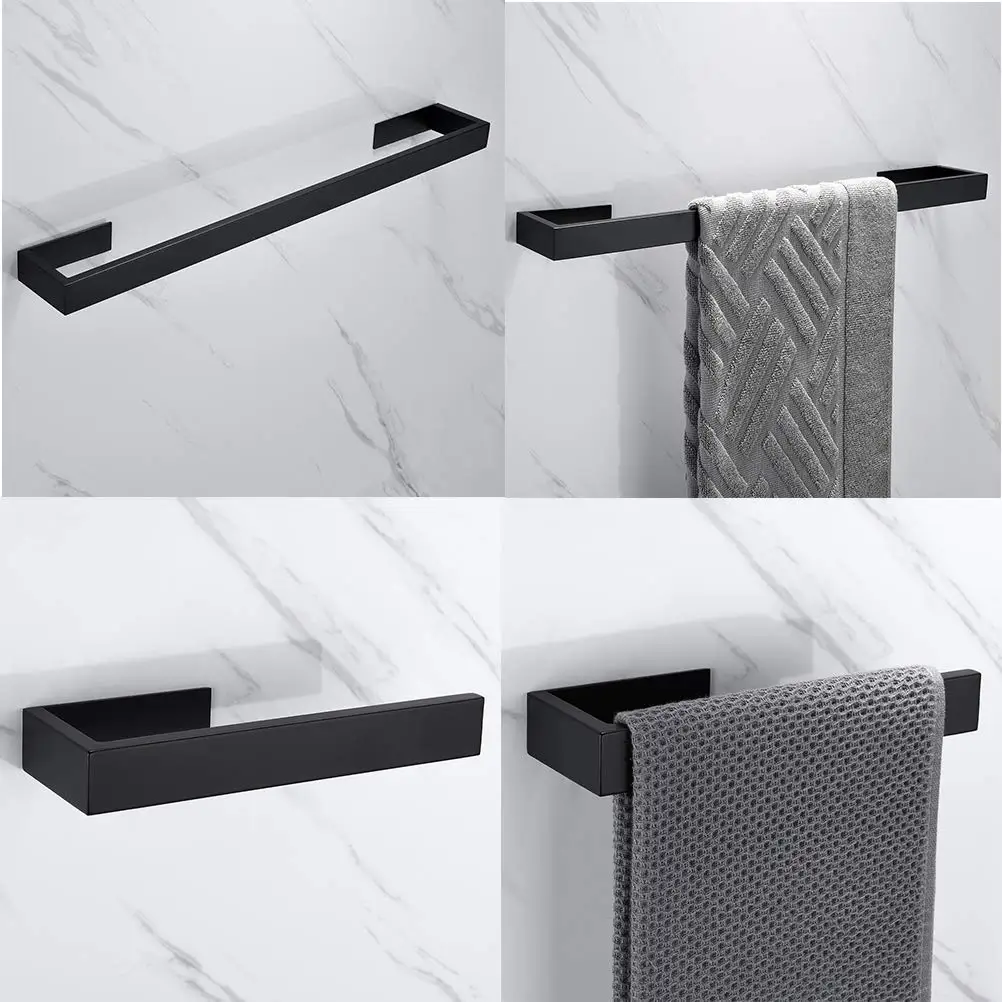 Description Picture 2 of itemBathroom Accessories Black Finish Towel Bar Towel Hook Towel Ring Toilet Paper Holder