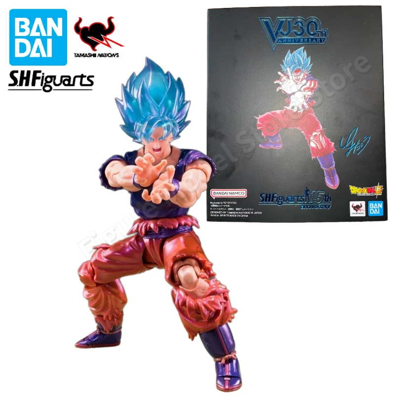 Disponibile Bandai S.H.Figuarts Shf Dragon Ball Vjump 30Th Super Saiyan God Son Goku Kaio-Ken Anime Action Figures Models Collector