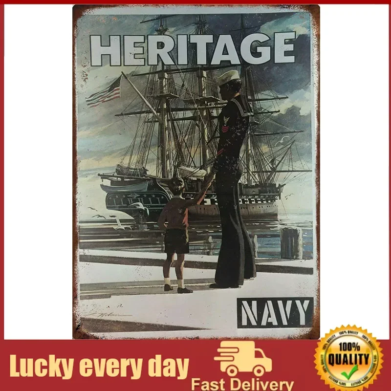 

Vintage 1973 Navy Recruiting Paper Poster 'Heritage' Military Sign Military Fan Sign Memorial Sign Home Man Cave Decor