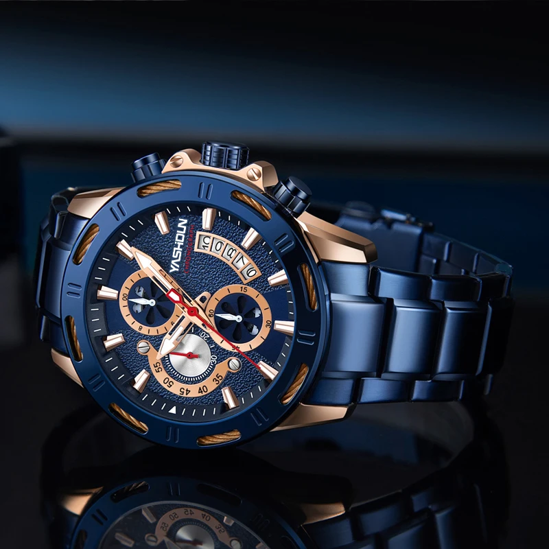 Men's Watches Luxury Gold Business Classic Clock Sport Waterproof Stainless Steel Band Wristwatches Analog Quartz Watches