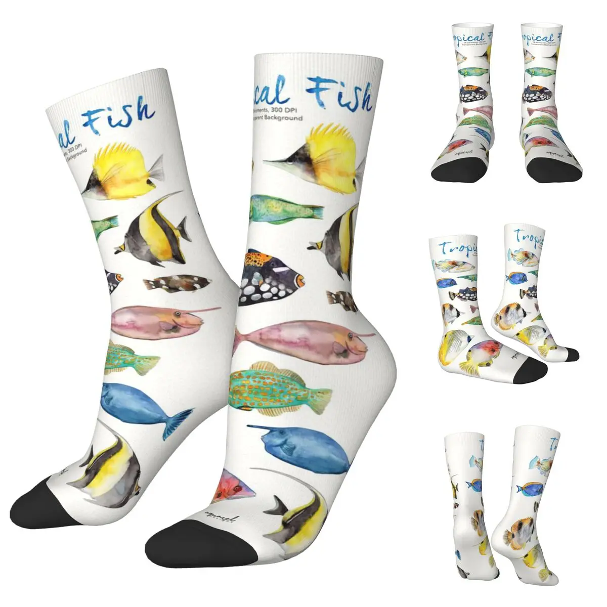 

Various Colorful Tropical Fish Unisex Socks,Hip Hop 3D Print Happy Socks Street Style Crazy Sock