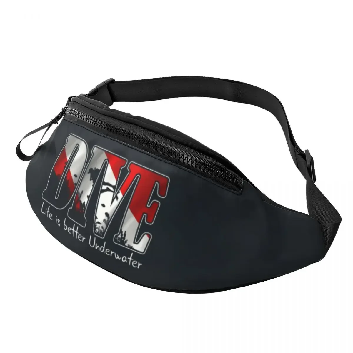 

Scuba Diving Fanny Pack Women Men Custom Life is Better underwater Crossbody Waist Bag for Travel Hiking Phone Money Pouch