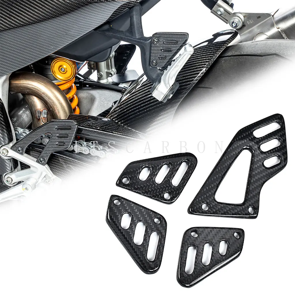

For Aprilia RSV4 2021 2022 + Motorcycle Accessories 3k Carbon Fiber Heel Guards Footrest Part Kit Cover Fairing