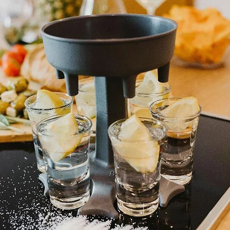 Liquor Dispenser Shot Glass Holder Drinking Games Tools For Christmas Home Party Bar 6 Shot Glasses cocktail bar tools drinking vessels
