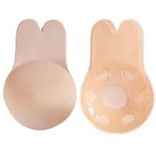 Nowe oddychające królicze klatki piersiowej podnoszenia naklejki podnoszenia brodawki naklejki przezroczysty silikon sutek tanie tanio Naturalny kolor Nakładki na piersi CN (pochodzenie) Guangdong WOMEN Akcesoria do bielizny