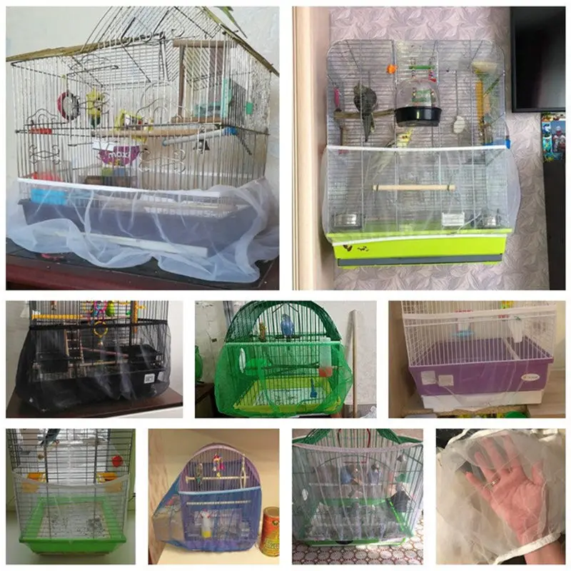 Title 1, Nylon Mesh Bird Cage Cover Shell Skirt Net Easy...