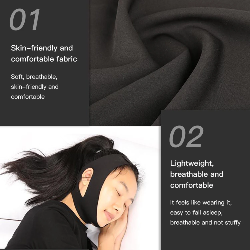Anti Snoring Chin Strap Belt Anti Apnea Belt Mouth Breathing Solution Sleep Support Stop Snoring Corrective Care Tool