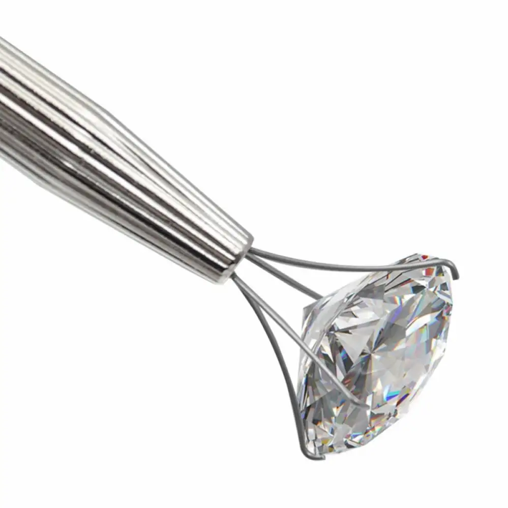 1pc 4Claw Holder Jewelry Gem Beads Stainless Steel Grabber Diamond Gemstones Stone Prong Tweezers Pick-up Tool