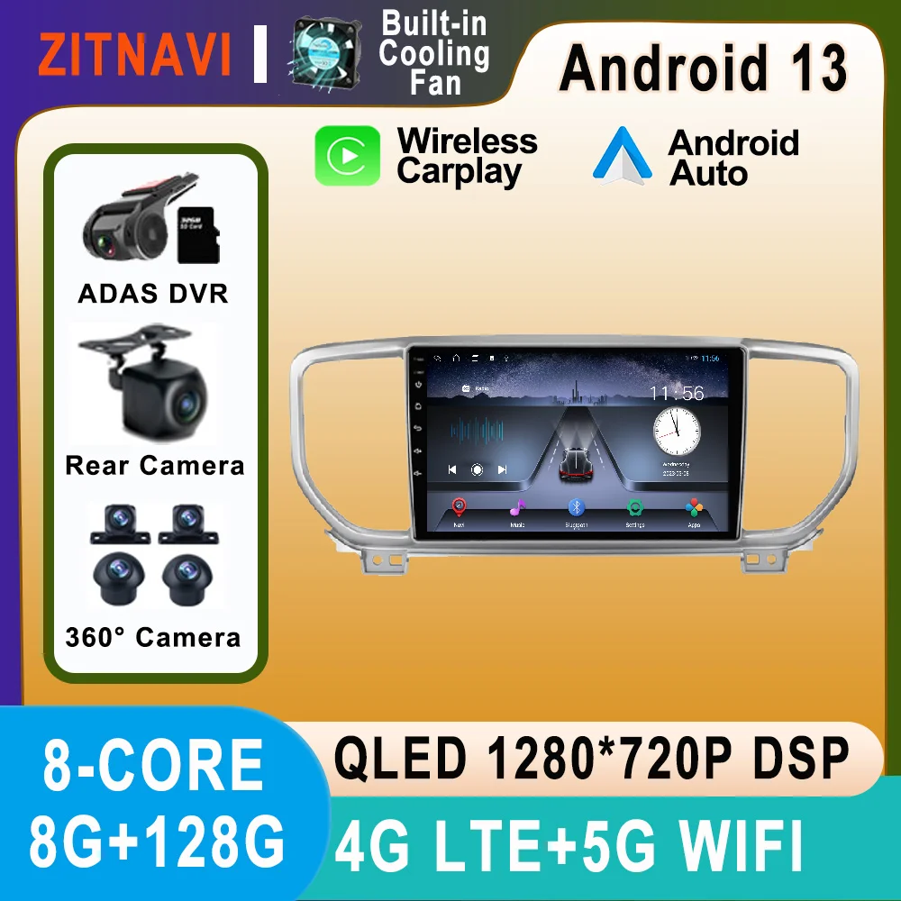 

9 Inch Android 13 For Kia Sportage KX5 2019 Car Radio AHD BT SWC No 2din 4G Autoradio Player WIFI RDS Stereo Multimedia Video