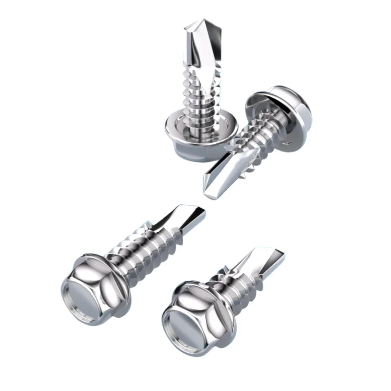 Hex Head 410 Stainless Steel Self-Drilling Screws - 100 Pack