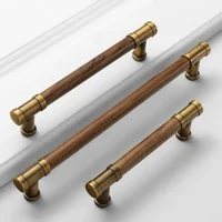 Poignées de meuble vintage en bois de noyer français pour tiroirs, commodes, portes de placard et armoires 3