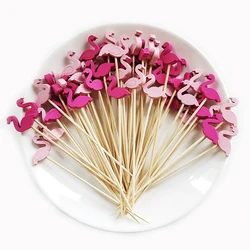 Elegant Pearl Bamboo Skewers - 50 Pack - 50pcs (Flamingo)