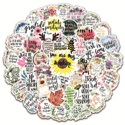 50pcs Inspiring Motivational Vinyl Sticker Set for Water Bottles & Laptops (50pcs)