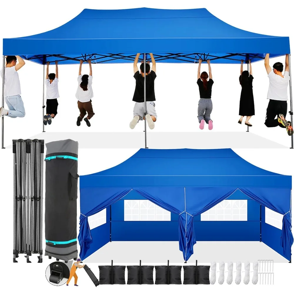 

10x20 Pop Up Canopy With 6 Sidewall Parasol Outdoor Canopy for Camping Tent Canopies Terrace Furniture Tents for Events Garden