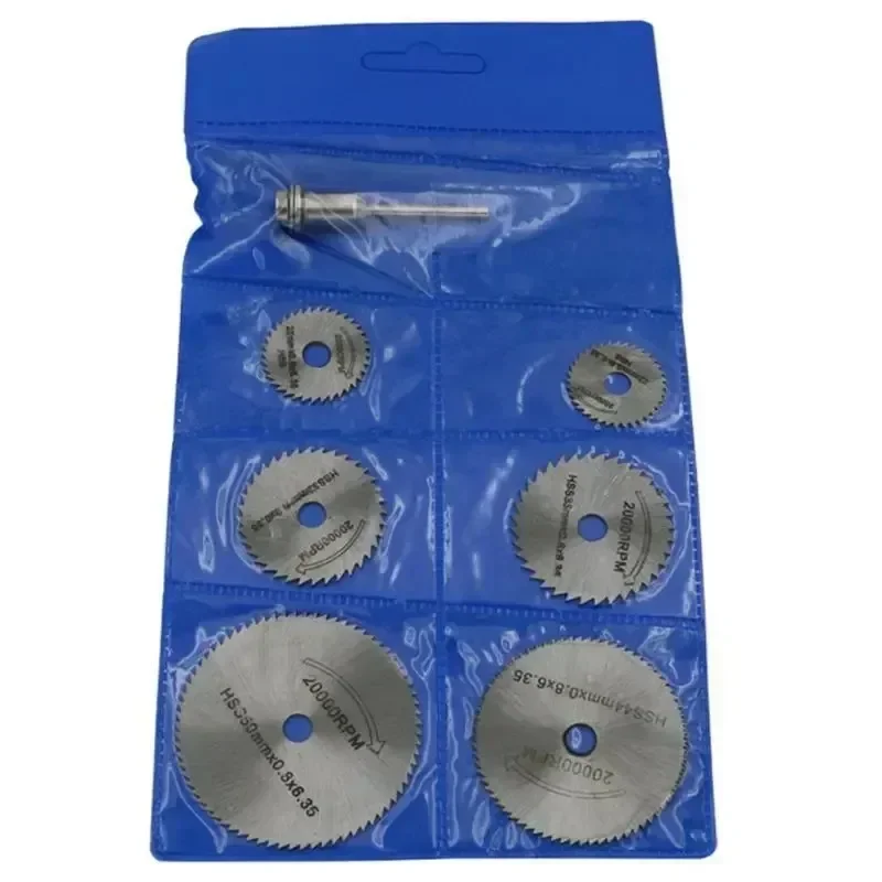 Circular saw blade 1Set/7pcs mini Hss cutting disc rotating drilling tool accessories for wood plastic and aluminum