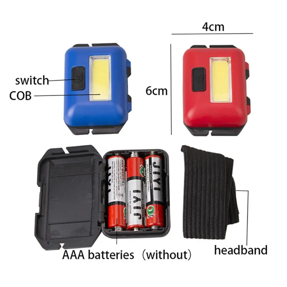 Mini Cob Led Headlight Outdoor Camping Light Flashlight Head Torch Tourism Equipment For Hiking Cycling Fishing